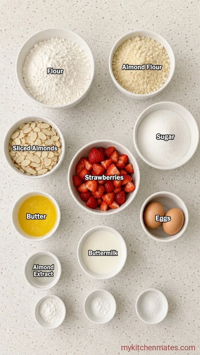 One-Bowl Strawberry Almond Cake Ingredients