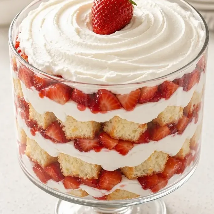 5-Ingredient Strawberry Angel Food Cake Dessert Strawberry Angel Food Cake Dessert