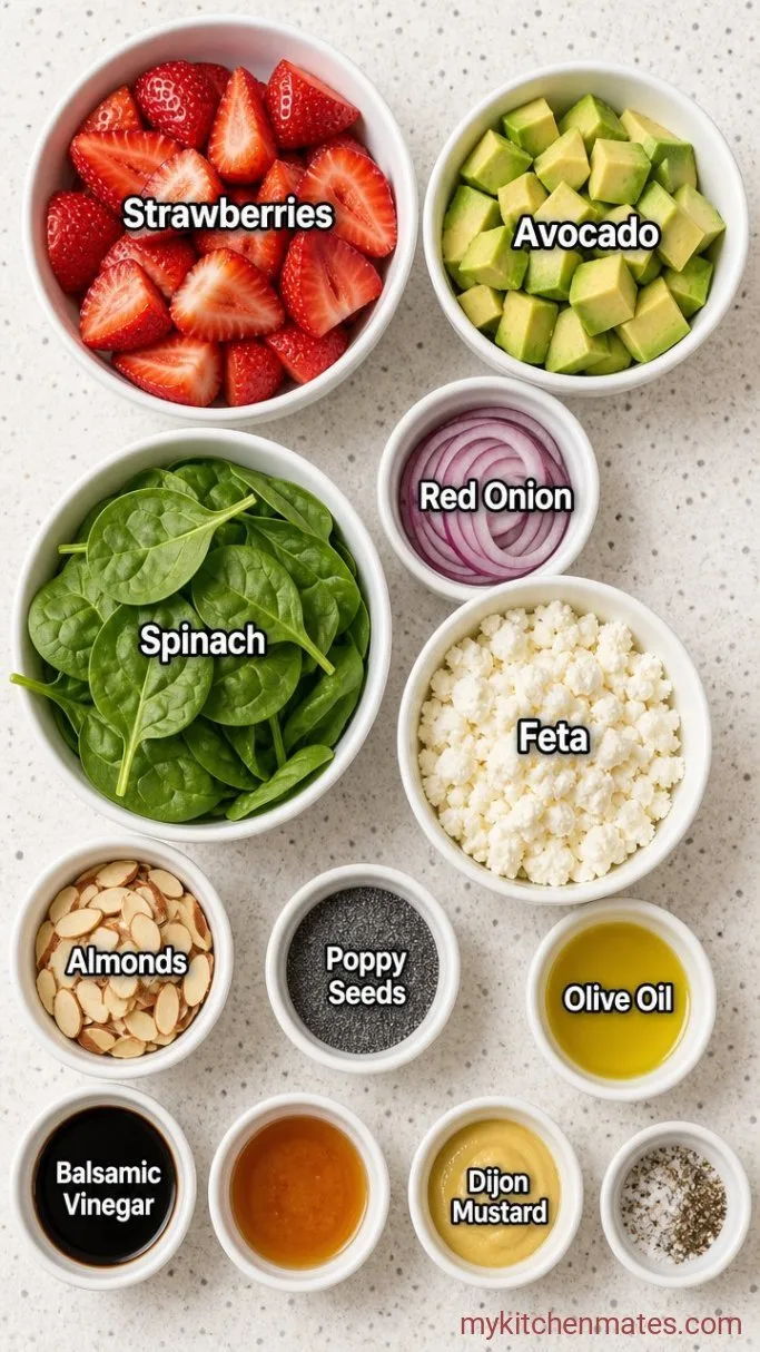 Bright Strawberry Avocado Salad with Poppy Seed Dressing Ingredients