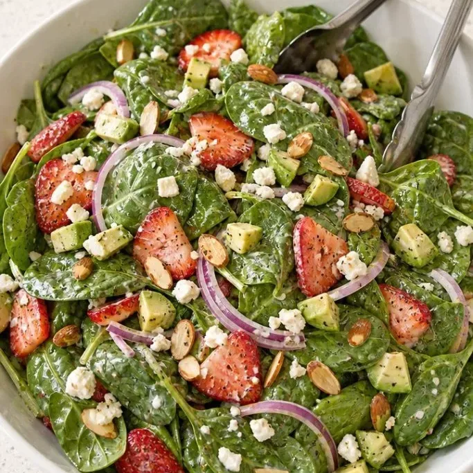 Bright Strawberry Avocado Salad with Poppy Seed Dressing Strawberry Avocado Salad
