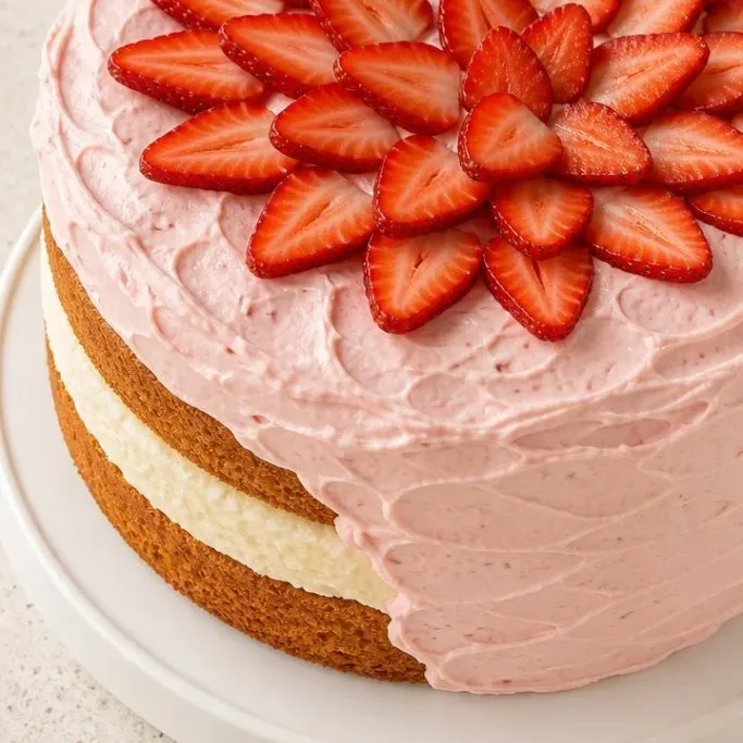 Strawberry Cheesecake Cake with Fresh Berry Frosting Strawberry Cheesecake Cake