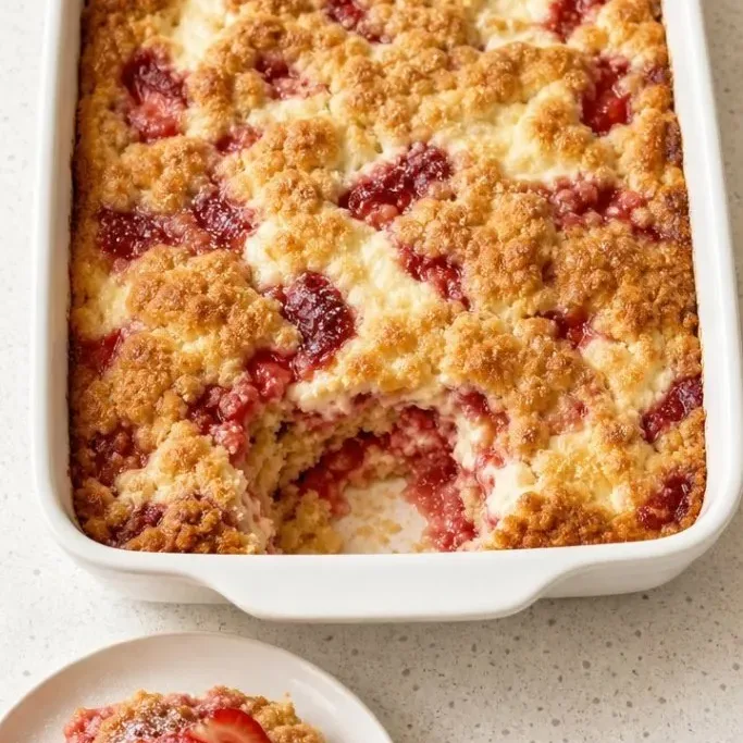 Strawberry Cheesecake Dump Cake