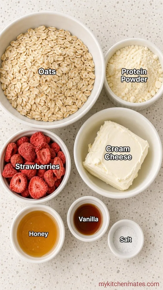 No-Bake Strawberry Cheesecake Protein Balls Strawberry Cheesecake Protein Balls Ingredients