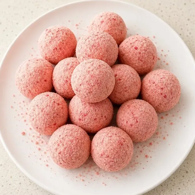 No-Bake Strawberry Cheesecake Protein Balls Strawberry Cheesecake Protein Balls