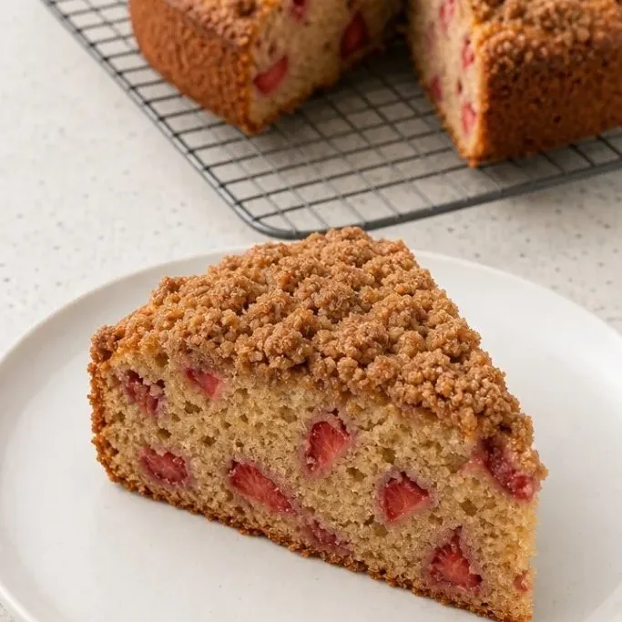 Tender Strawberry Coffee Cake with Brown Sugar Streusel Strawberry Coffee Cake