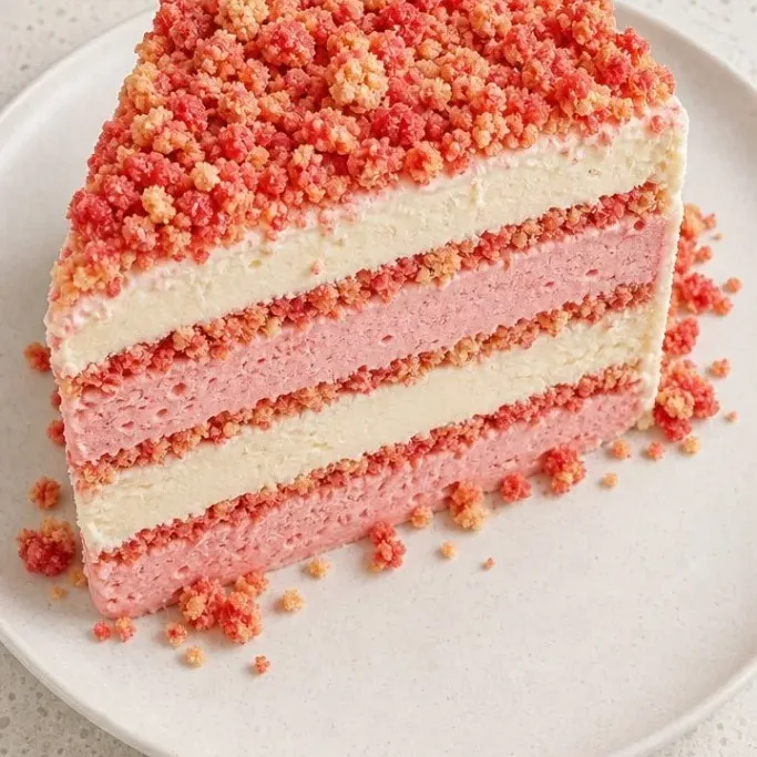 Strawberry Crunch Ice Cream Cake