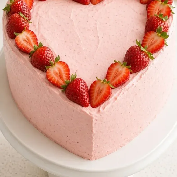 Strawberry Heart Cake