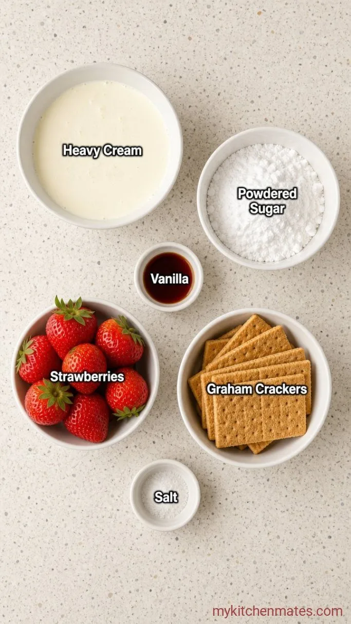 Easy No-Bake Strawberry Icebox Cake Ingredients