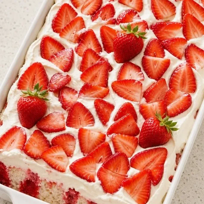 Strawberry Jello Poke Cake