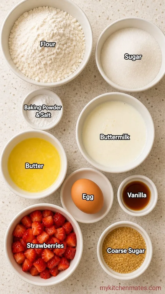 Bakery-Style Strawberry Muffins Ingredients