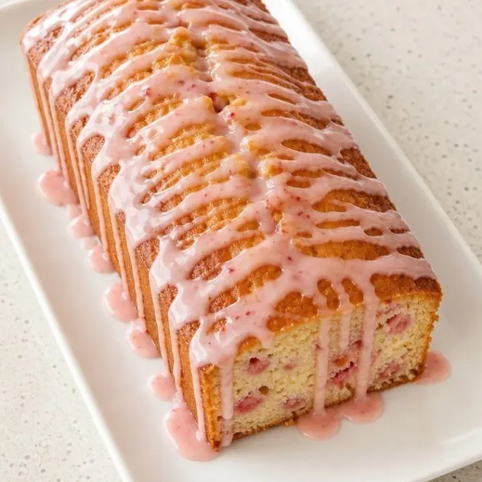 Strawberry Pound Cake with Fresh Strawberry Glaze Strawberry Pound Cake