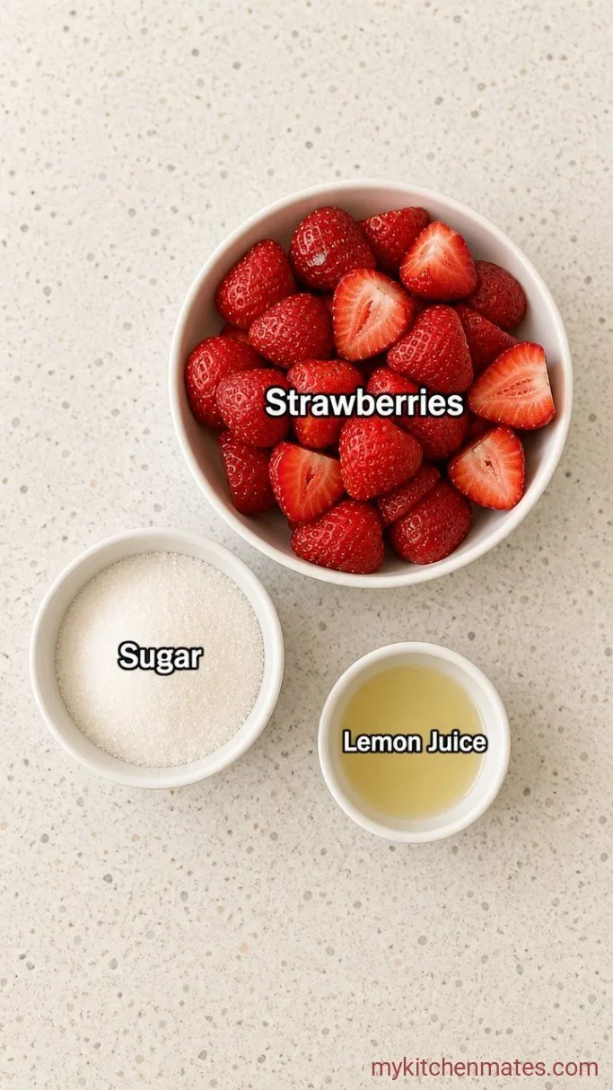 Simple 3-Ingredient Strawberry Sauce for Cheesecake Ingredients