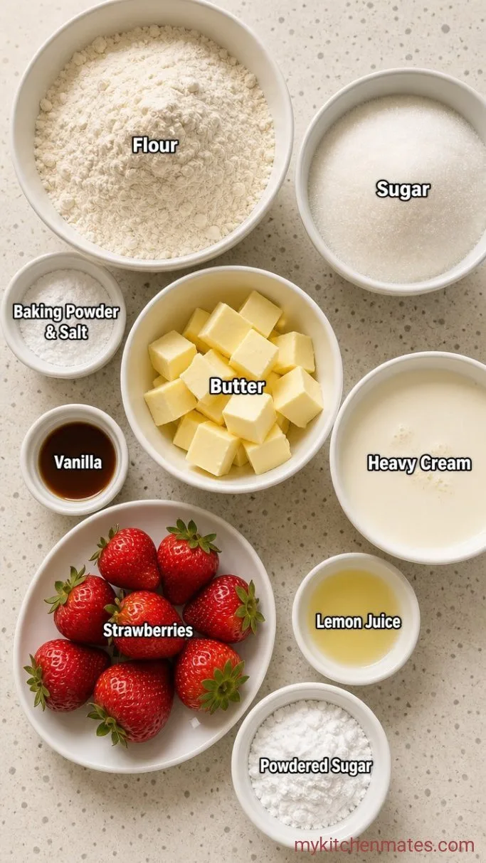 Quick Strawberry Shortcake Biscuits Ingredients