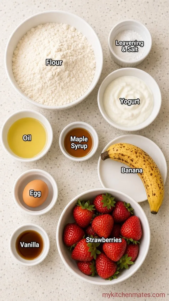 Soft Strawberry Smash Cake (No Refined Sugar) Ingredients