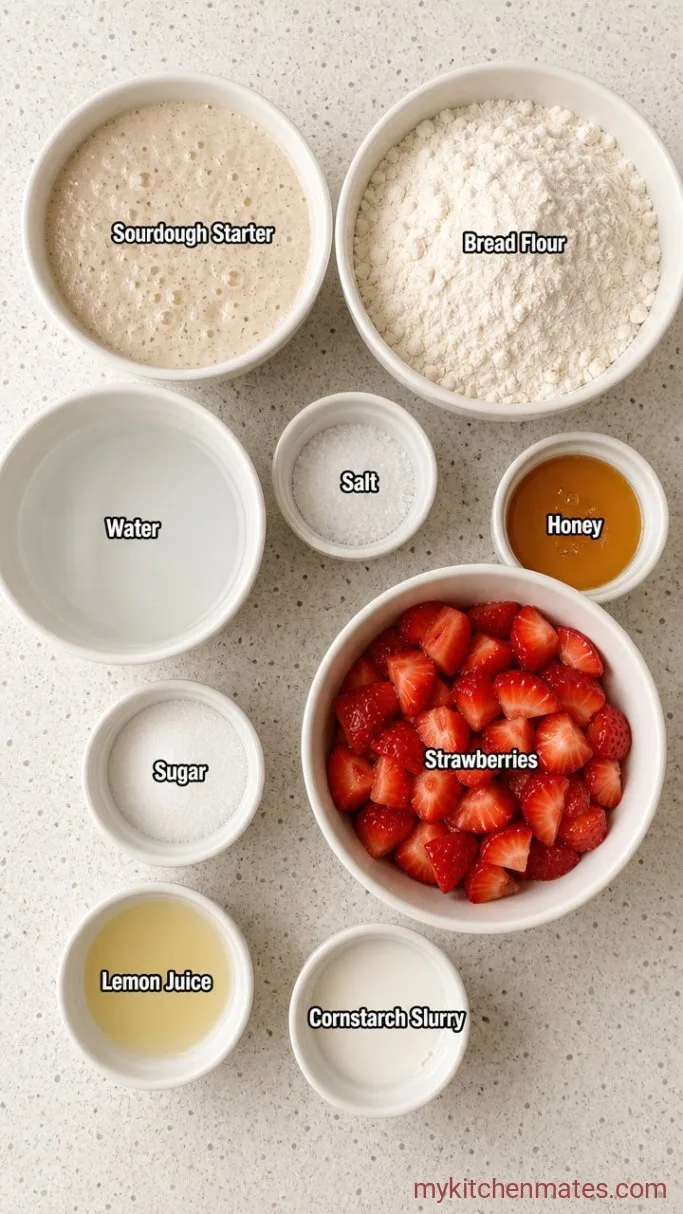 Strawberry Sourdough Bread with a Jammy Swirl Ingredients