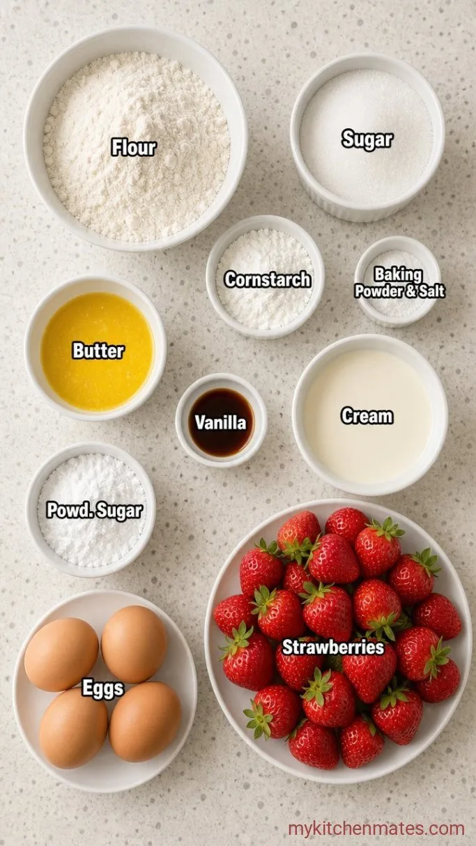 Light and Airy Strawberry Sponge Cake Ingredients