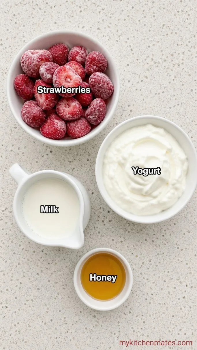 3-Ingredient Strawberry Yogurt Smoothie Ingredients