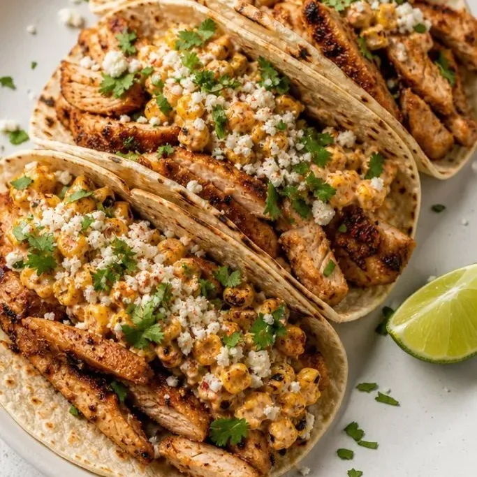 Street Corn Chicken Tacos