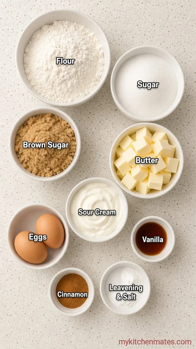 Sour Cream Streusel Coffee Cake Ingredients
