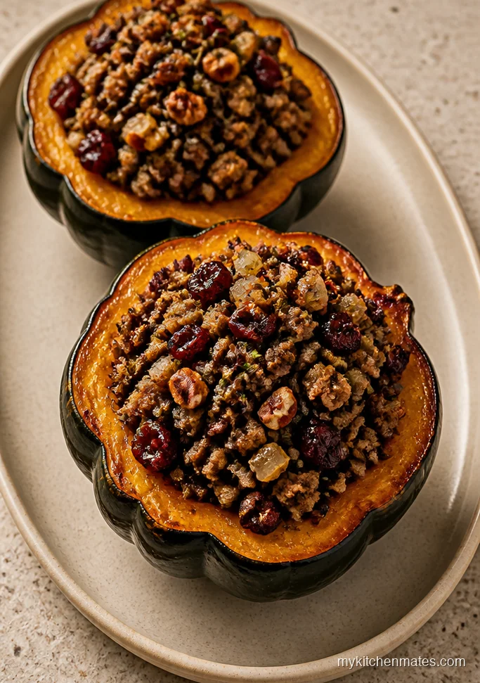 Stuffed Acorn Squash with Wild Rice Beef
