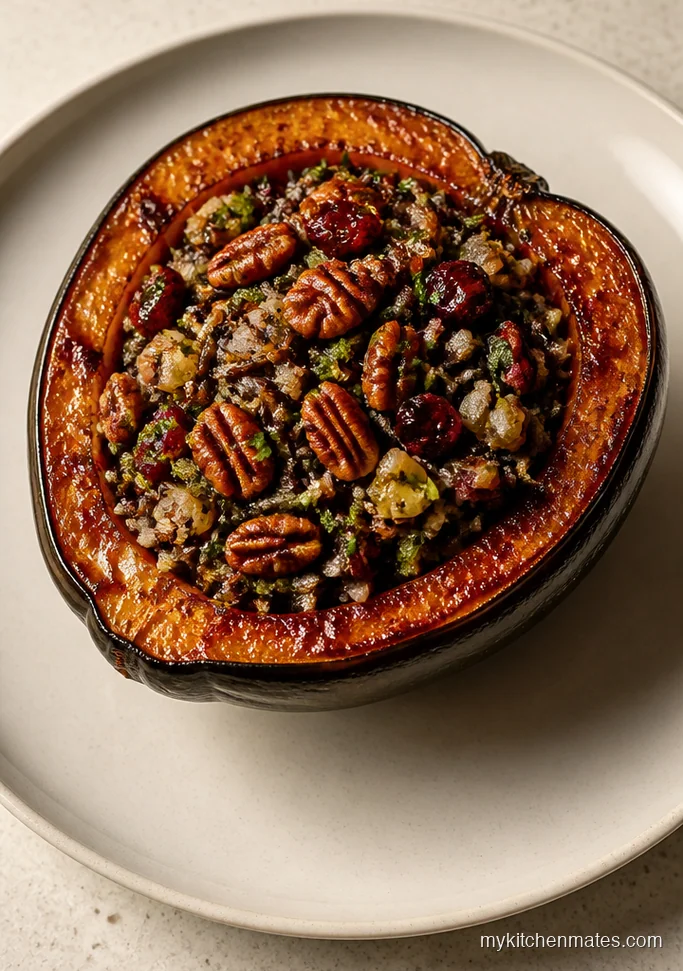 Stuffed Acorn Squash with Wild Rice