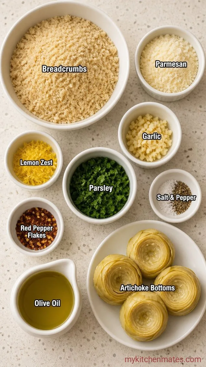 Crispy Cheesy Stuffed Artichoke Bottoms Ingredients