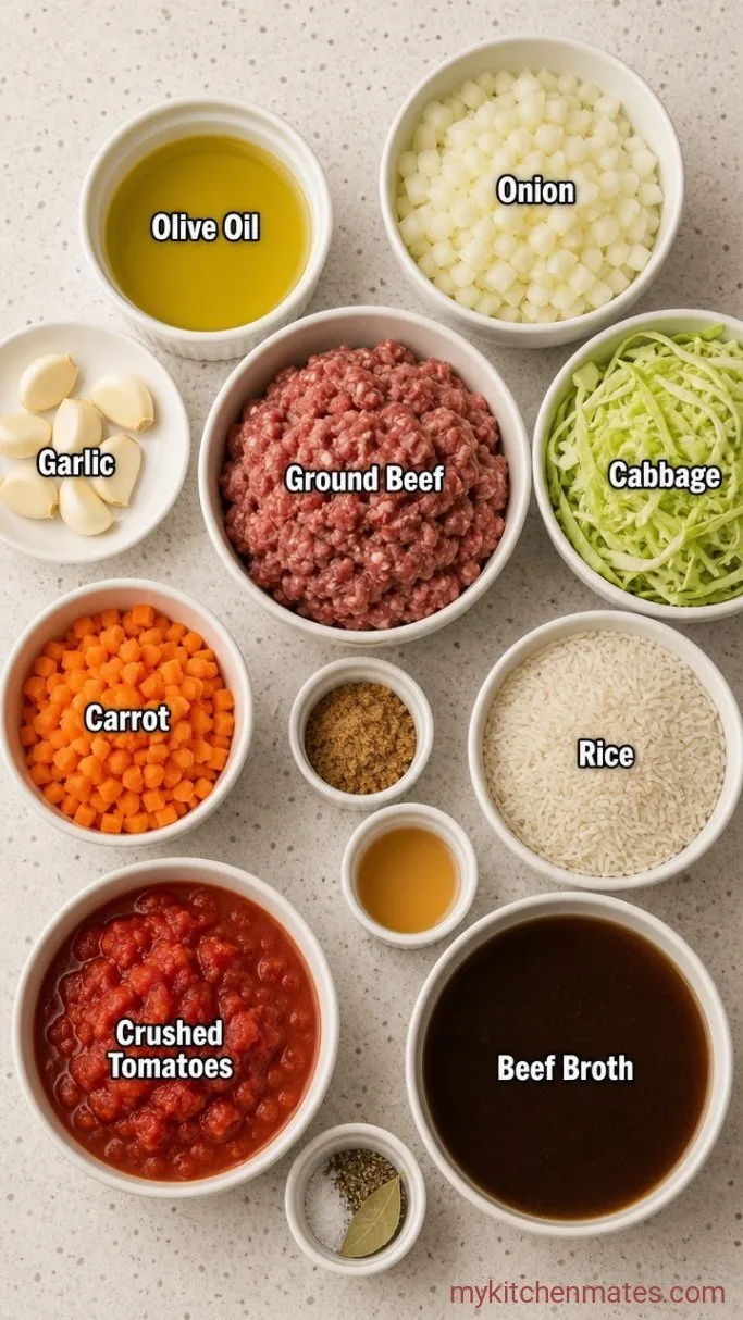 Easy Stuffed Cabbage Soup (One Pot, No Rolling) Ingredients