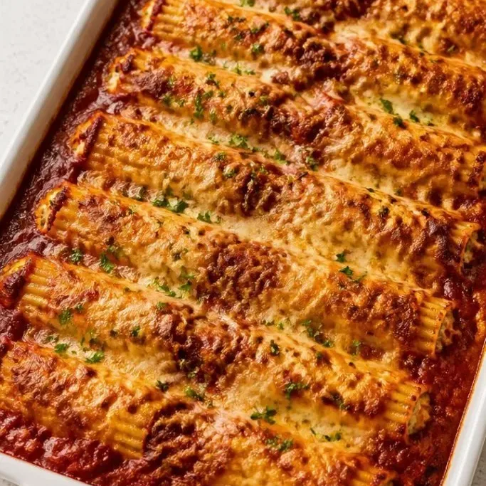 Stuffed Manicotti With Meat