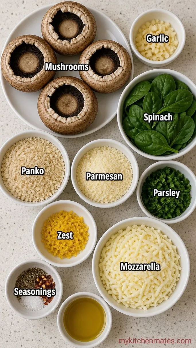 Easy Baked Stuffed Portabella Mushrooms Ingredients