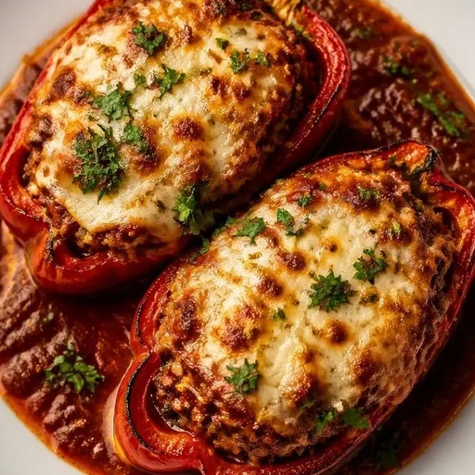 Tender Stuffed Red Peppers with Beef and Rice Stuffed Red Peppers