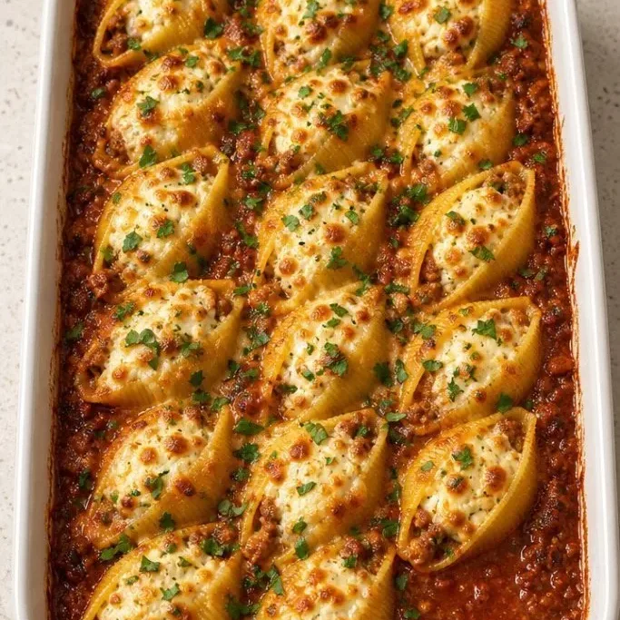 Stuffed Shells with Ground Beef and Melty Mozzarella Stuffed Shells with Ground Beef