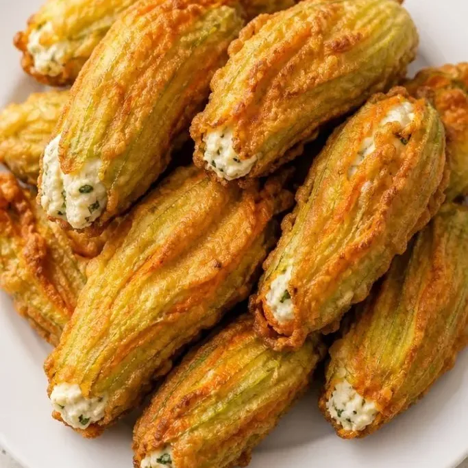 Pan-Fried Stuffed Zucchini Flowers Stuffed Zucchini Flowers