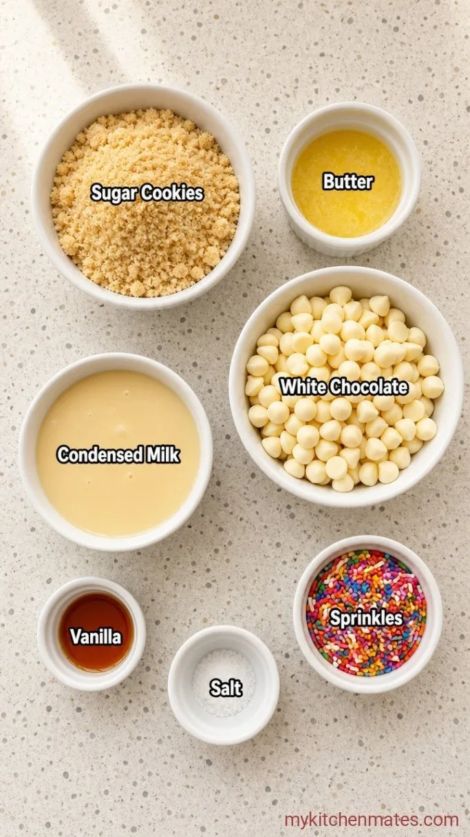 5-Ingredient Sugar Cookie Fudge Ingredients