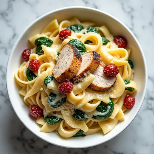 Sun-Dried Tomato and Spinach Chicken Alfredo