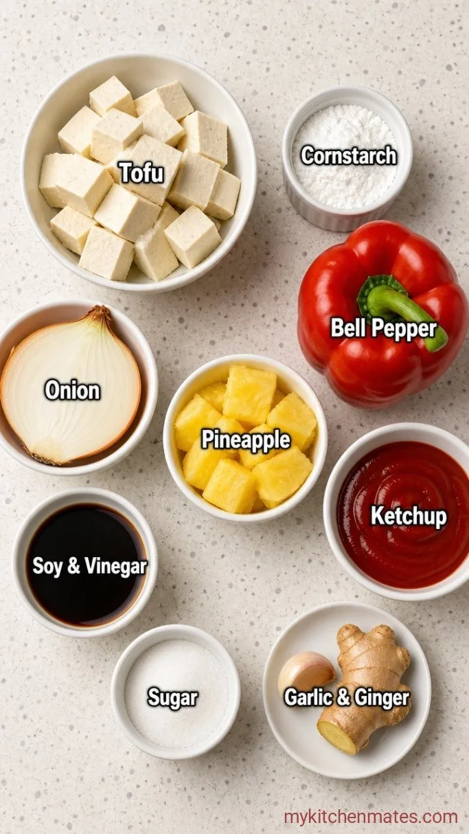 Crispy Sweet and Sour Tofu (Ready in 30 Minutes) Ingredients