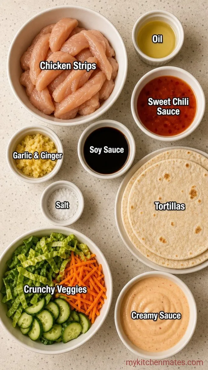 Quick Sweet Chili Chicken Wraps Ingredients