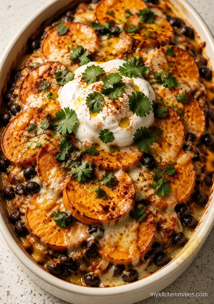 Sweet Potato and Black Bean Gratin