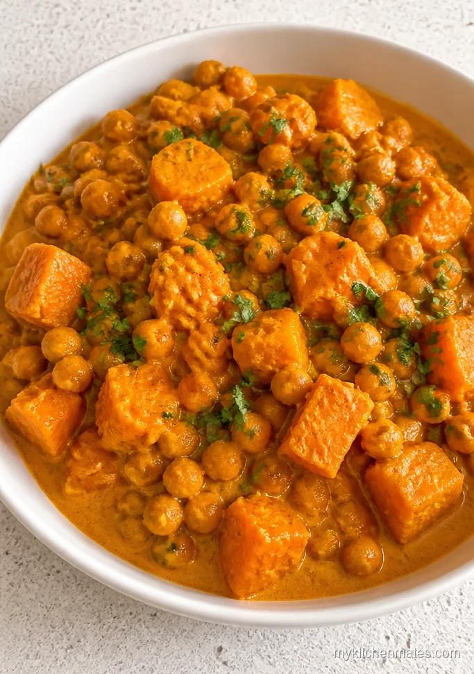 Sweet Potato and Chickpea Curry Skillet