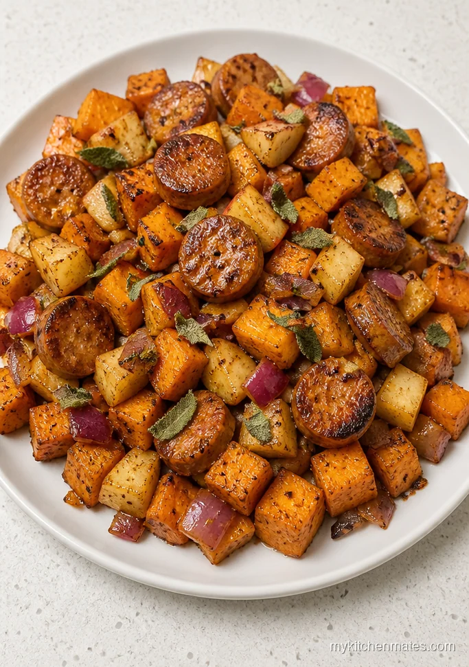 Sweet Potato Apple Sausage Skillet