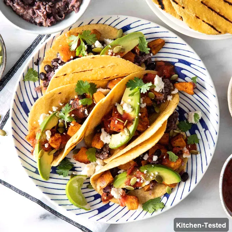Sweet Potato-Black Bean Tacos sweet potato black bean tacos