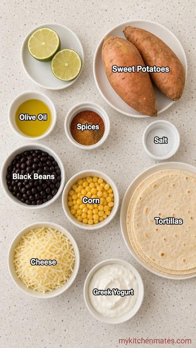 Smoky Sweet Potato Black Bean Burritos Ingredients