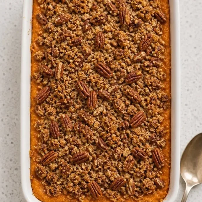Creamy Sweet Potato Casserole with Pecan Topping Sweet Potato Casserole