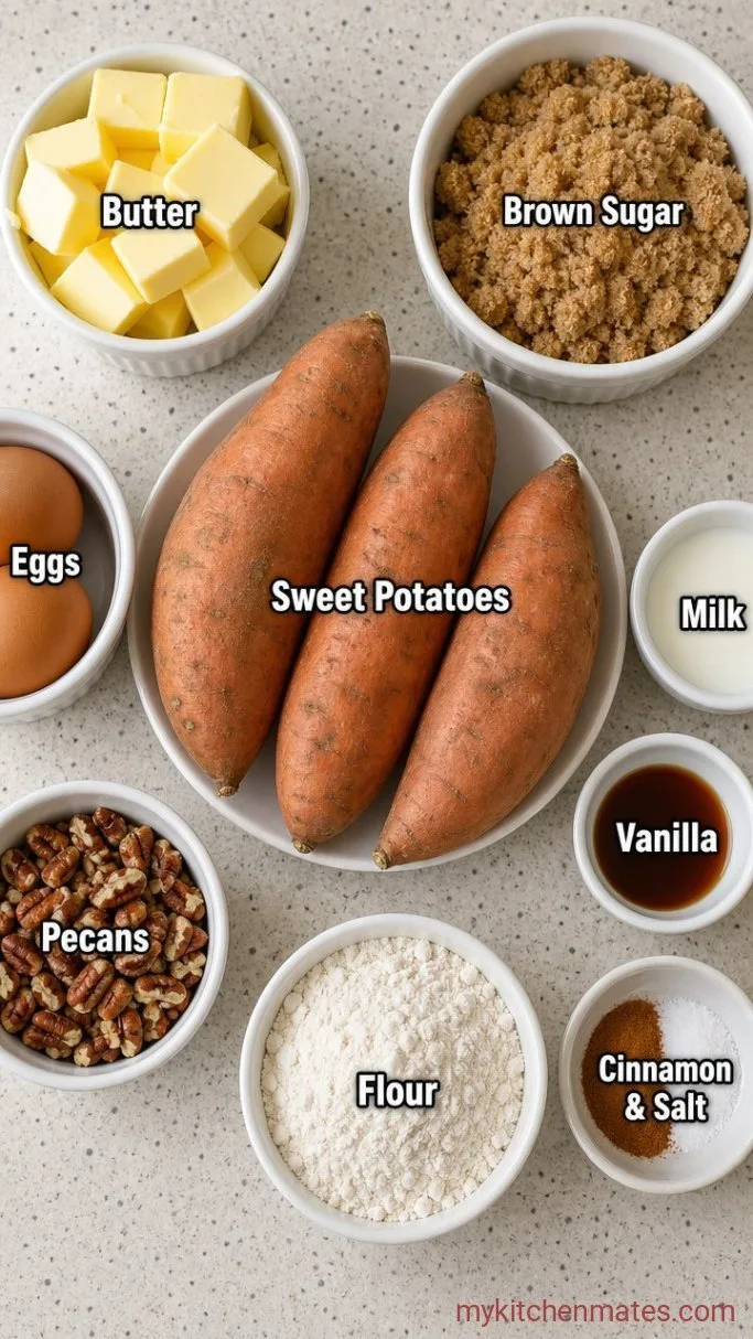 Sweet Potato Casserole With Pecans Ingredients
