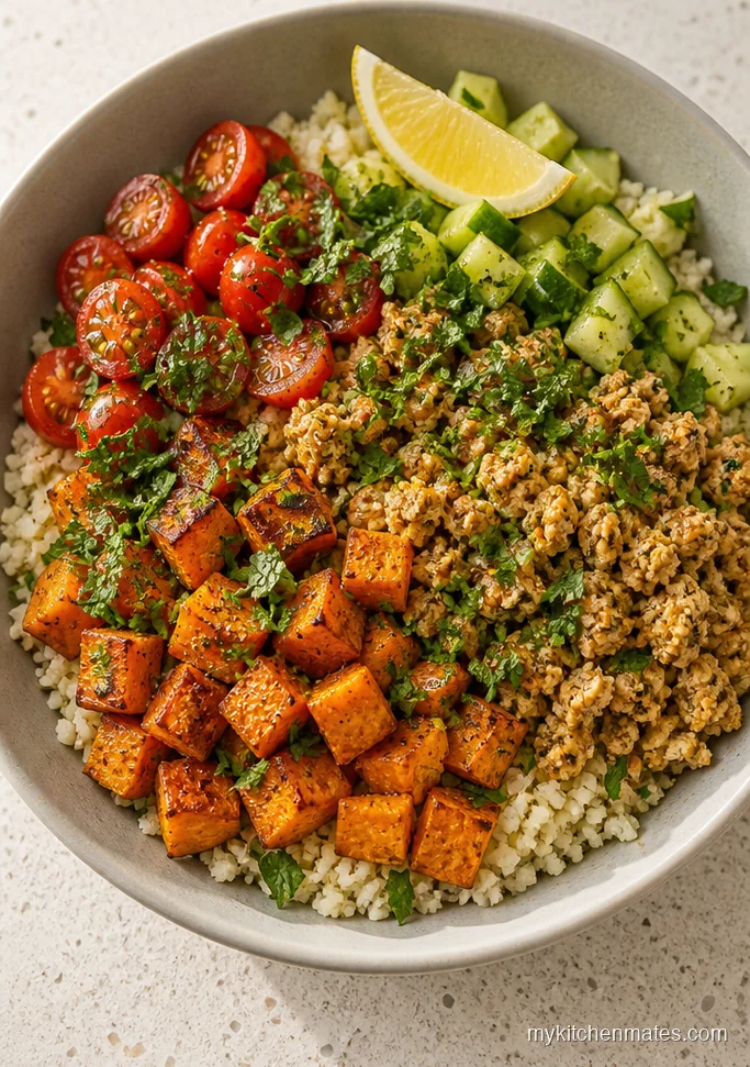 Sweet Potato Cauliflower Rice Bowl
