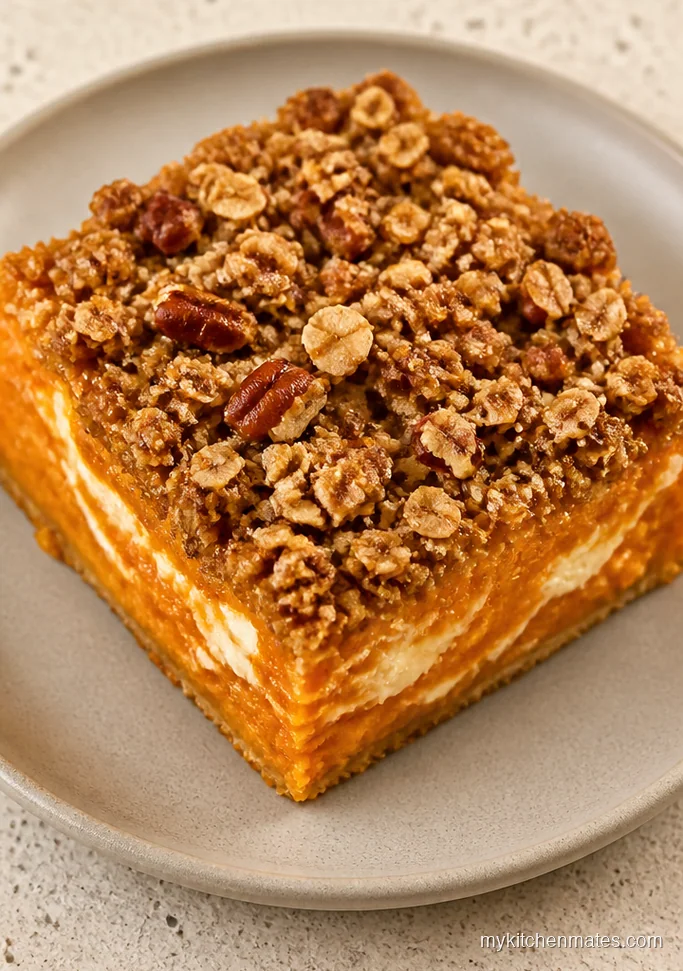 Sweet Potato Goat Cheese Casserole with Pecan Crumble