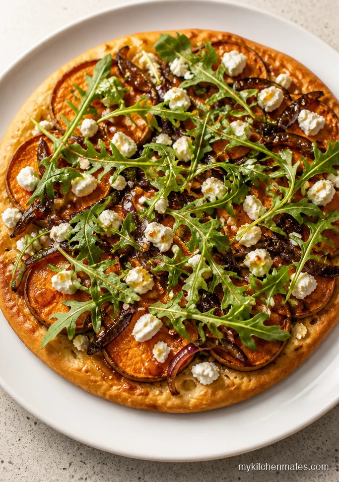 Sweet Potato Goat Cheese Flatbread with Balsamic Onions