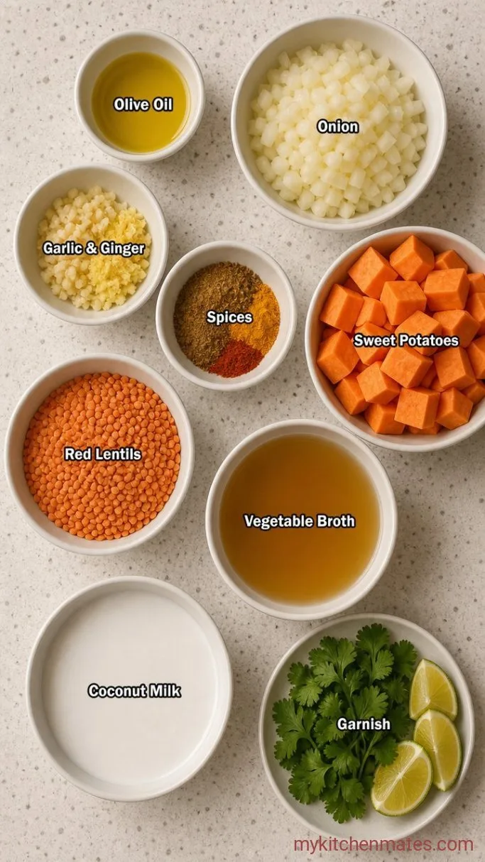 Cozy Sweet Potato Lentil Soup (One Pot) Ingredients