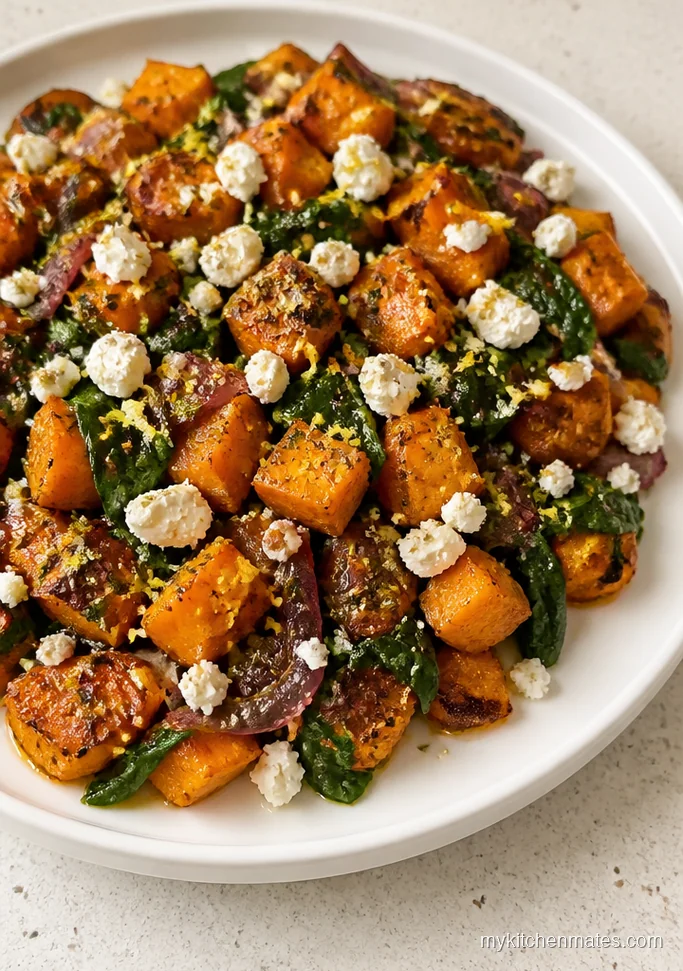 Sweet Potato, Spinach, and Feta Skillet