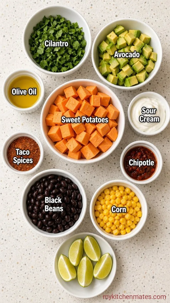 Roasted Chipotle-Lime Sweet Potato Taco Bowls Ingredients