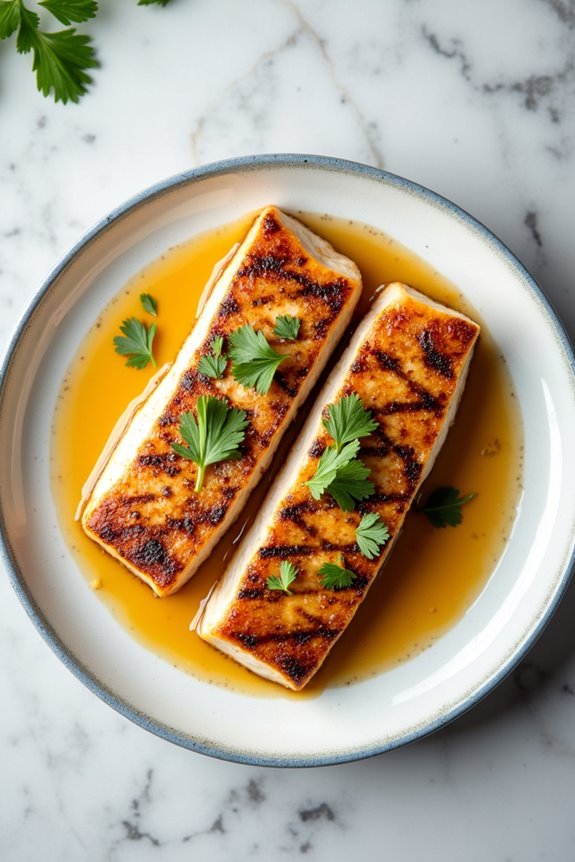 swordfish with honey garlic glaze